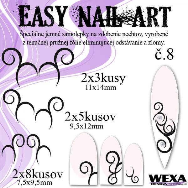 Easy Nail Art č. 8 - čierna