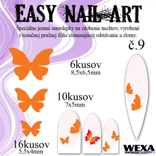 Easy Nail Art č. 9 - oranžová