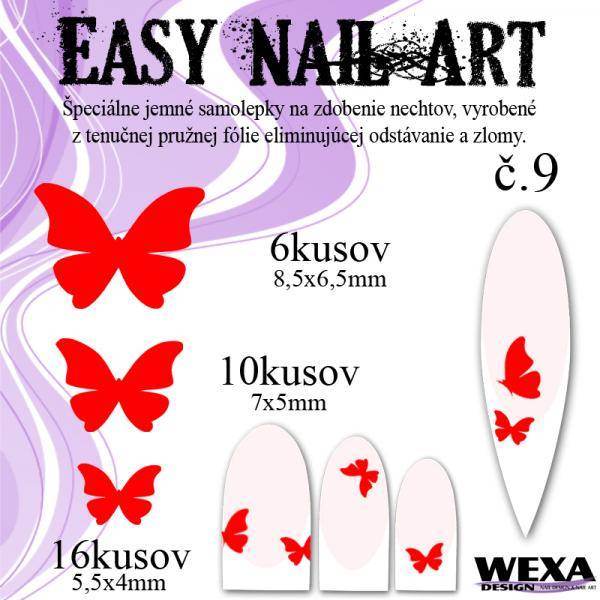 Easy Nail Art č. 9 - červená