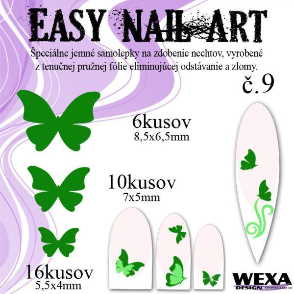 Easy Nail Art č. 9 - tmavozelená