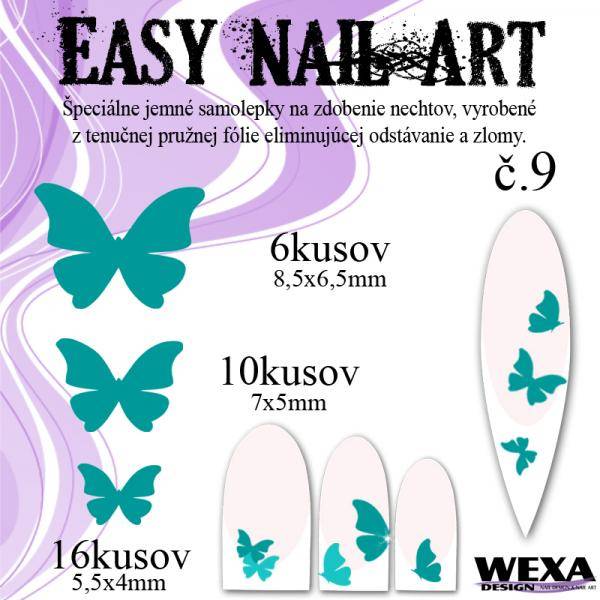 Easy Nail Art č. 9 - tmavotyrkysová