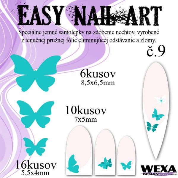 Easy Nail Art č. 9 - bledotyrkysová