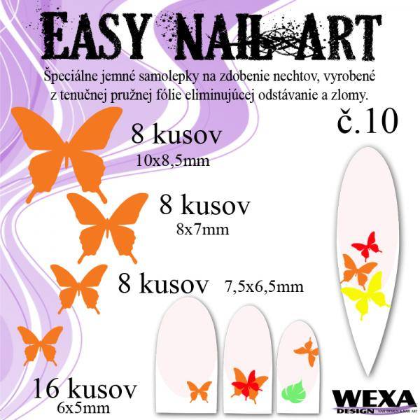 Easy Nail Art č. 10 - oranžová