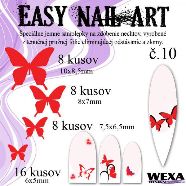 Easy Nail Art č. 10 - červená