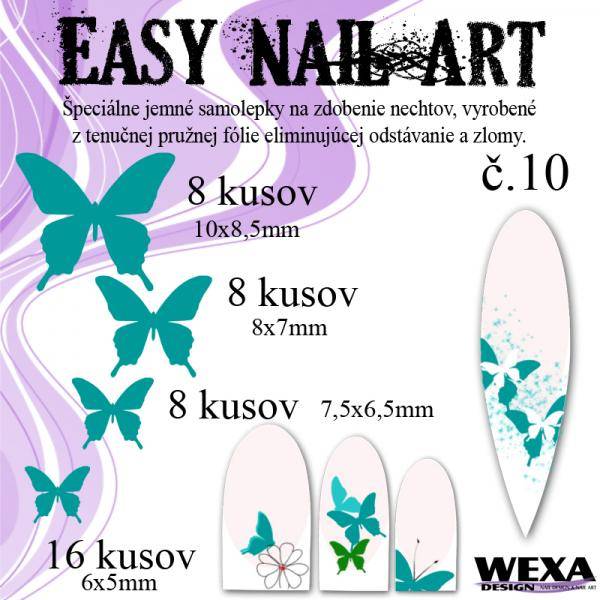 Easy Nail Art č. 10 - tmavotyrkysová