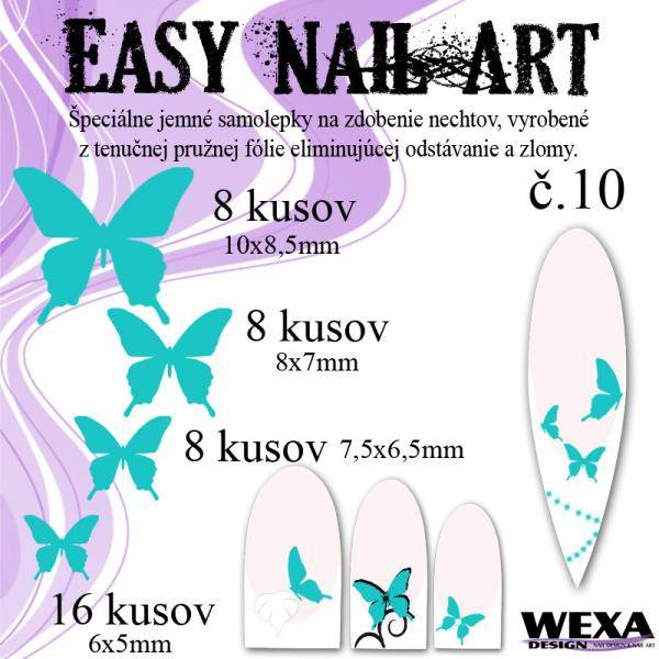 Easy Nail Art č. 10 - bledotyrkysová