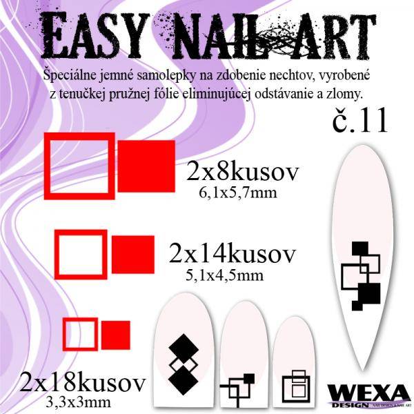 Easy Nail Art č. 11 - červená
