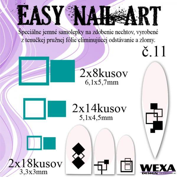 Easy Nail Art č. 11 - tmavotyrkysová