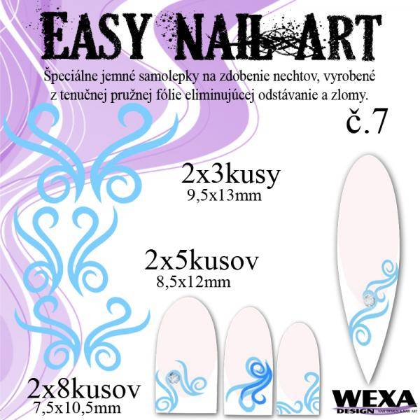 Easy Nail Art č. 7 - bledomodrá