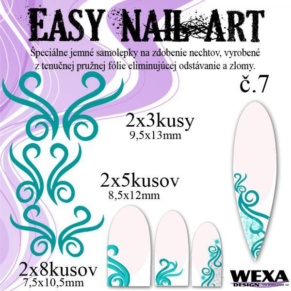 Easy Nail Art č. 7 - tmavotyrkysová
