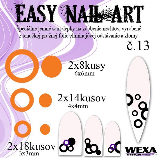 Easy Nail Art č. 13 - oranžová