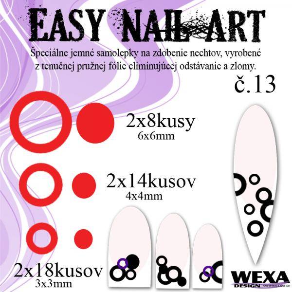 Easy Nail Art č. 13 - červená