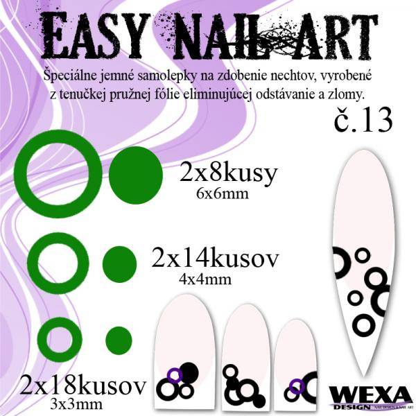 Easy Nail Art č. 13 - tmavozelená