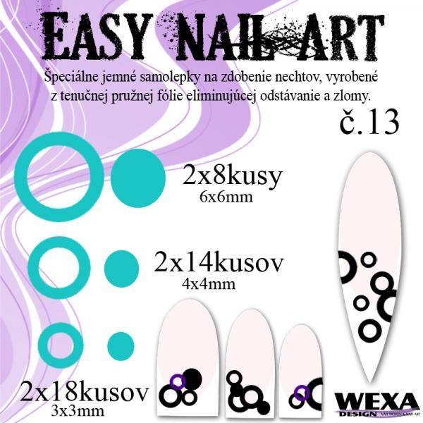 Easy Nail Art č. 13 - bledotyrkysová