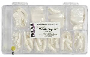 Tipy na nechty French White SQUARE - BOX 500ks