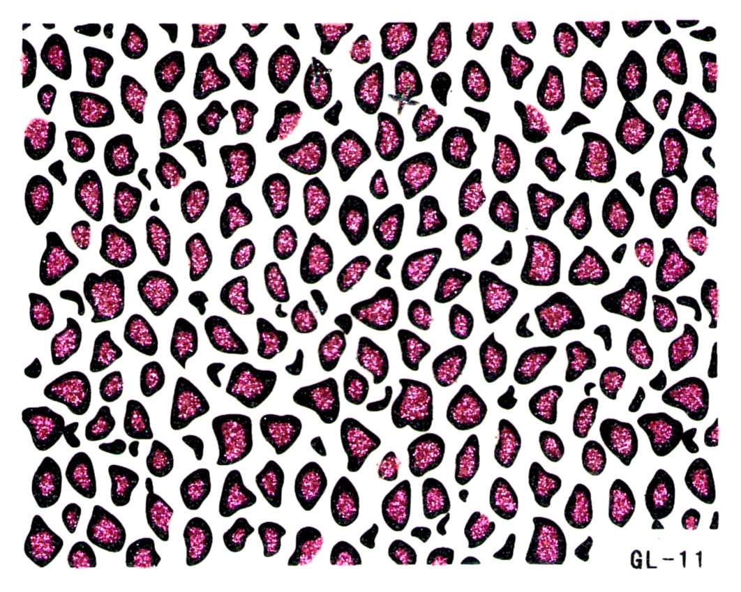 Glitter nálepky - magenta gepard GL-11
