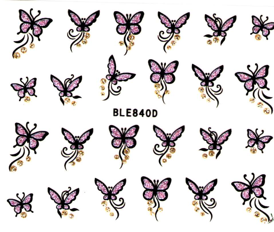 Glitter nálepky - motýliky BLE840D
