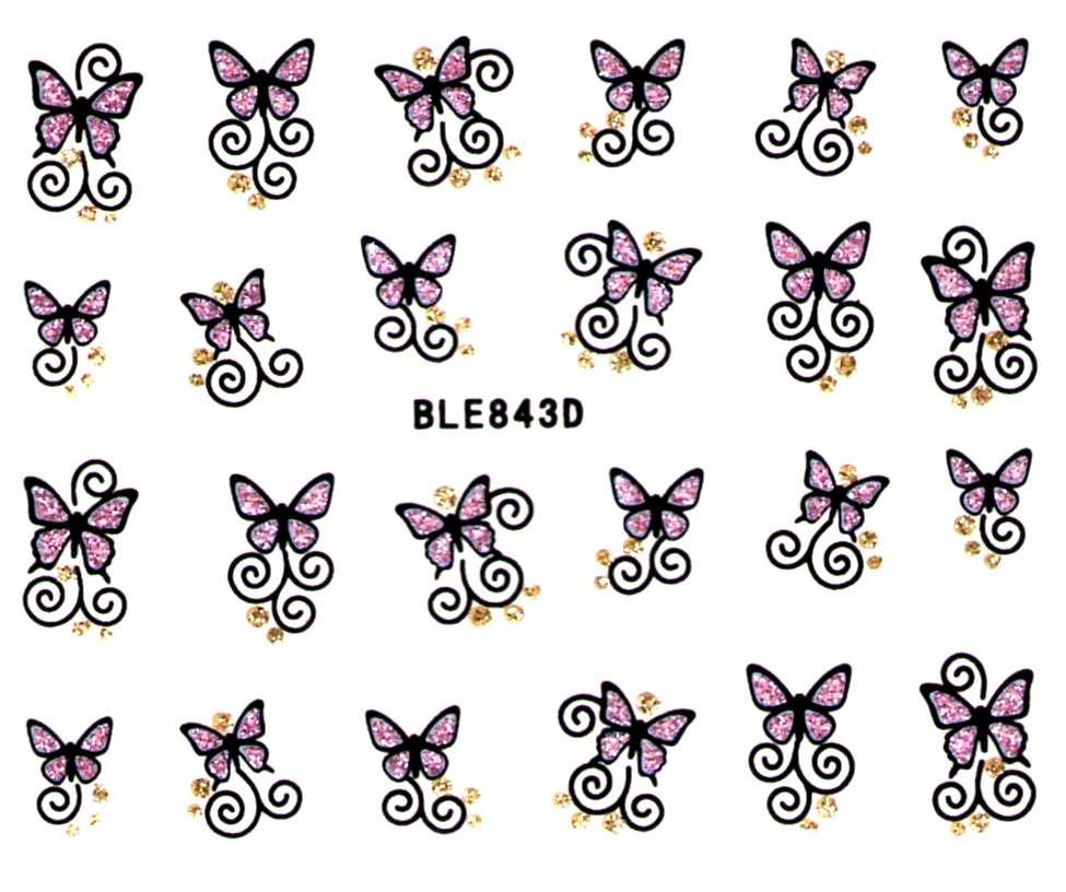Glitter nálepky - motýliky BLE843D