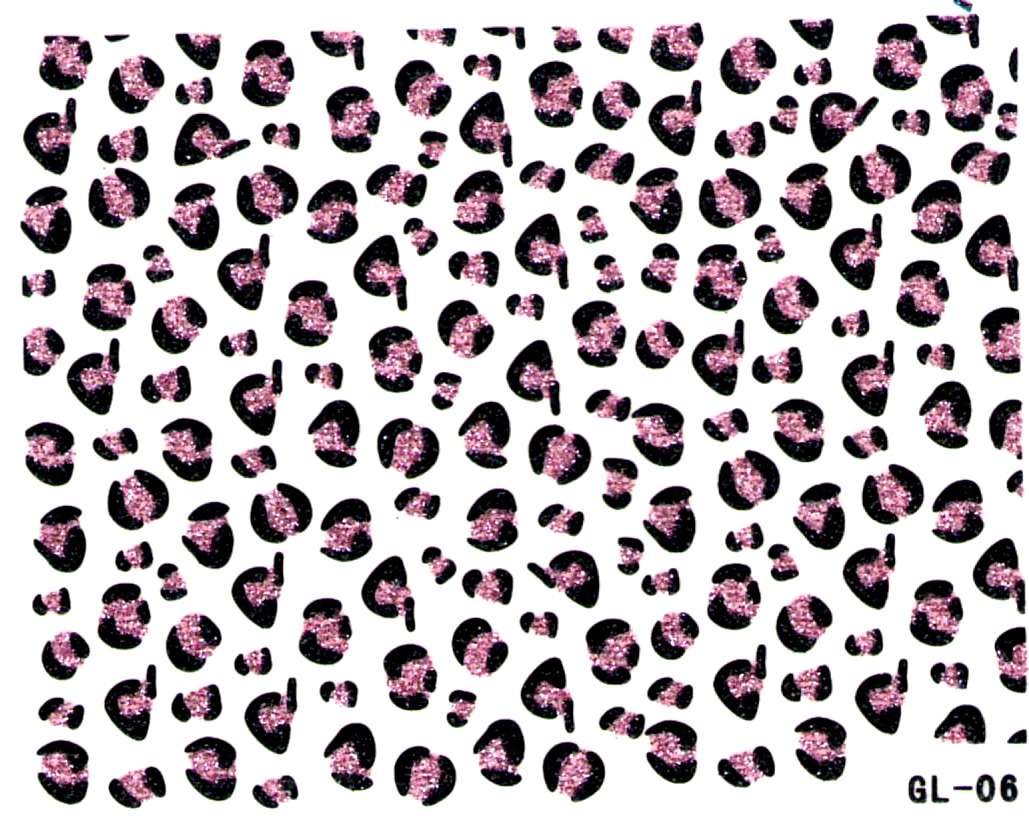 Glitter nálepky - pink gepard GL-06