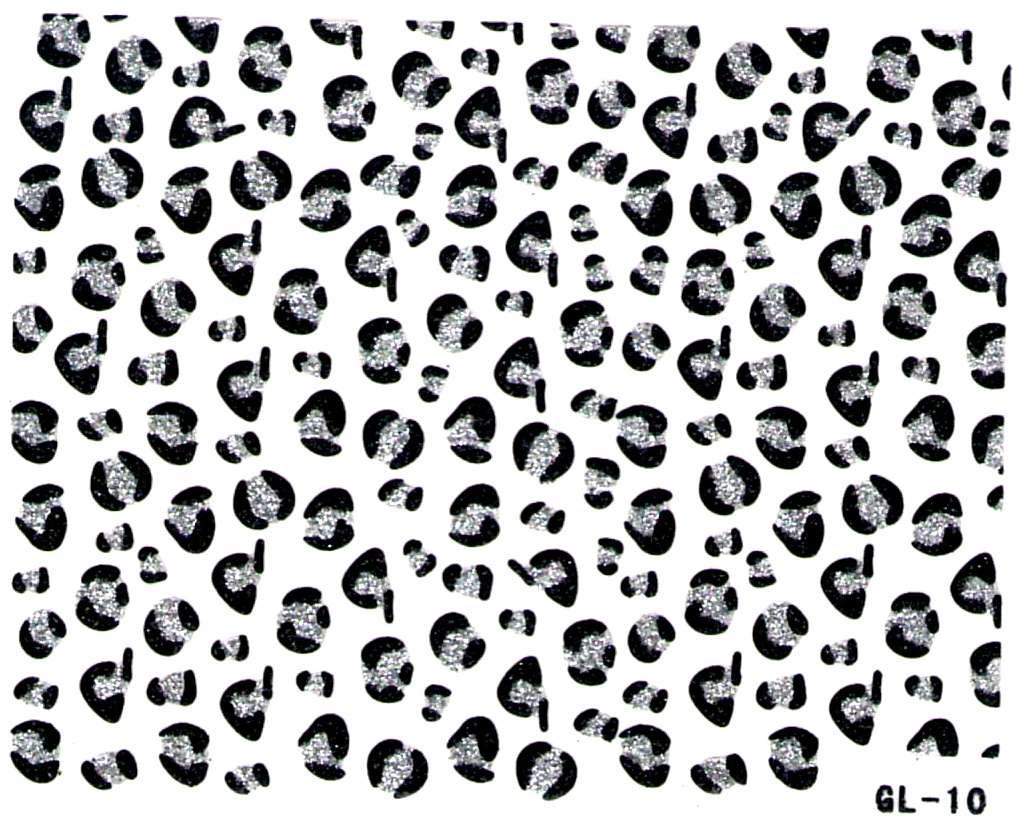 Glitter nálepky - strieborný gepard GL-10