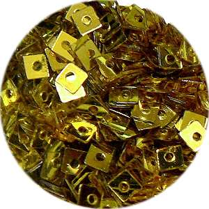 Konfety štvorčeky s dierkou mini - 16 zlaté