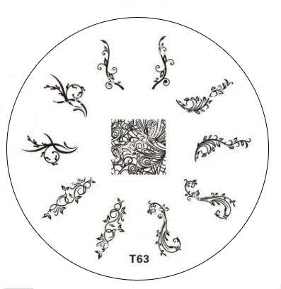 Tribal Stamping Nail Art platnička - T63