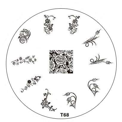 Tribal Stamping Nail Art platnička - T68