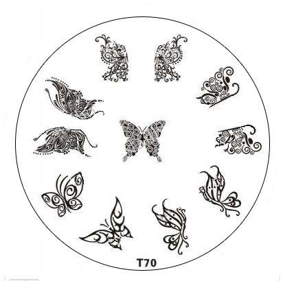Tribal Stamping Nail Art platnička - T70 Butterfly