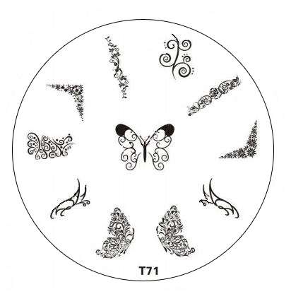 Tribal Stamping Nail Art platnička - T71