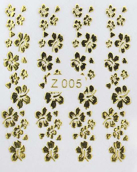 3D gold nálepky na nechty Z005