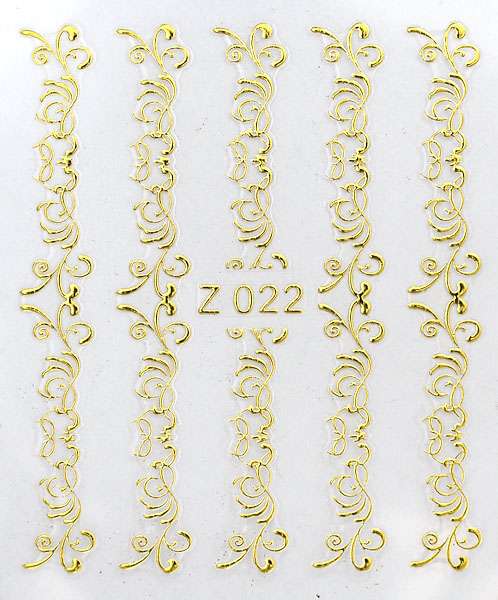 3D gold nálepky na nechty Z022
