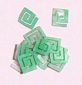 Mušle ornamenty kocky - zelenomodré 7