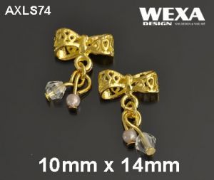 Crystal 3D Deco - AXLS74 - zlatá mašlička s príveskom