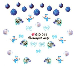 Fosforové vodolepky na nechty vianočné - GID041