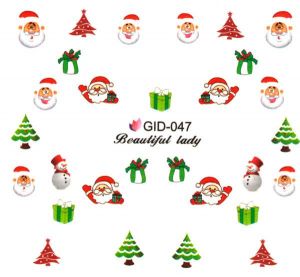 Fosforové vianočné vodolepky na nechty - GID047