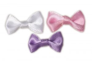 Satin Bow - textilné mašličky na nechty  | Pink, Violet, White