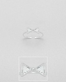 Strieborný mini prstienok Crystal Bow