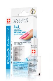 Eveline 3in1 Fast Drying Top Coat Hard and Shine