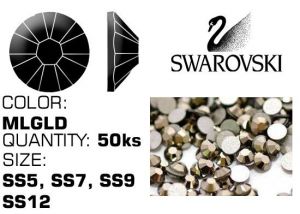 Swarovski F kamienky na nechty - Metallic Light Gold  | SS5 (1,7 - 1,9mm), SS7 (2,1 - 2,3mm), SS9 (2,5 - 2,7mm) , SS12 (3 - 3,2mm)