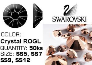 Swarovski F kamienky na nechty - Rose Gold | SS9 (2,5 - 2,7mm) , SS12 (3 - 3,2mm)