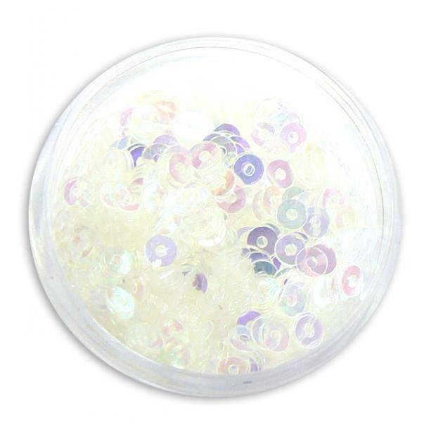 Konfety flitre CD - V biela aqua L201