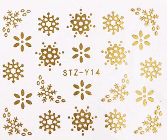 Vianočné vodolepky na nechty STZ-Y14 gold