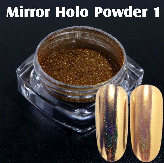 Mirror Holo Powder na nechty 1 Light Gold