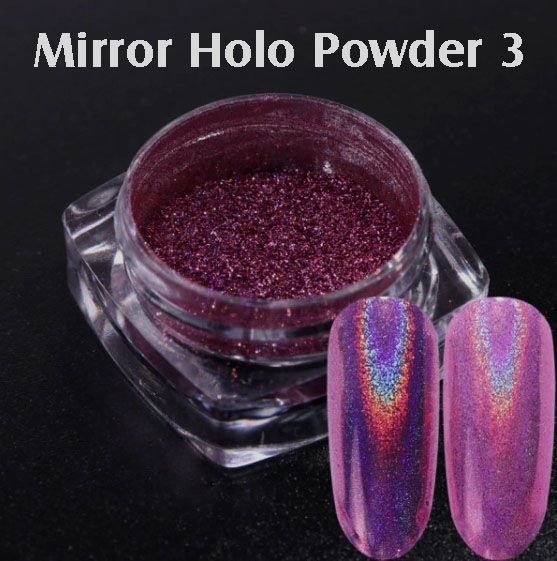 Mirror Holo Powder na nechty 3 Pink