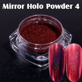 Mirror Holo Powder na nechty 4 Red