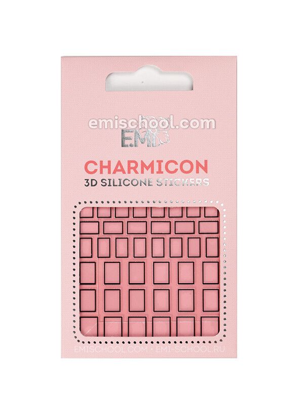 Charmicon 3D Silicone Stickers #113 Square Black