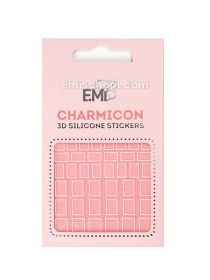 Charmicon 3D Silicone Stickers #114 Square White
