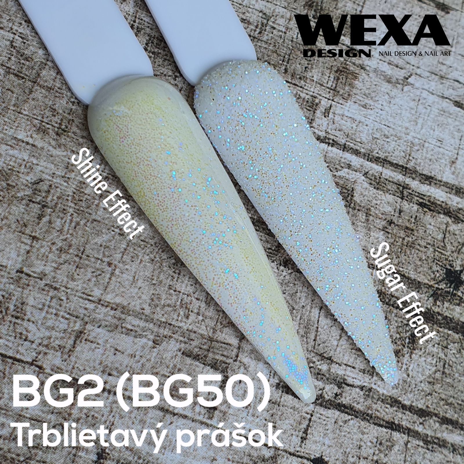 Trblietavý prášok na nechty BG2 (BG50) - tyrkysové odlesky