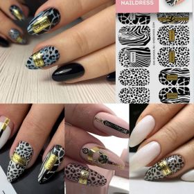 Naildress Slider Design #46 Zebra and black leopard - AKCIA