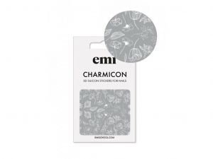 Charmicon 3D Silicone Stickers #177 White Flowers
